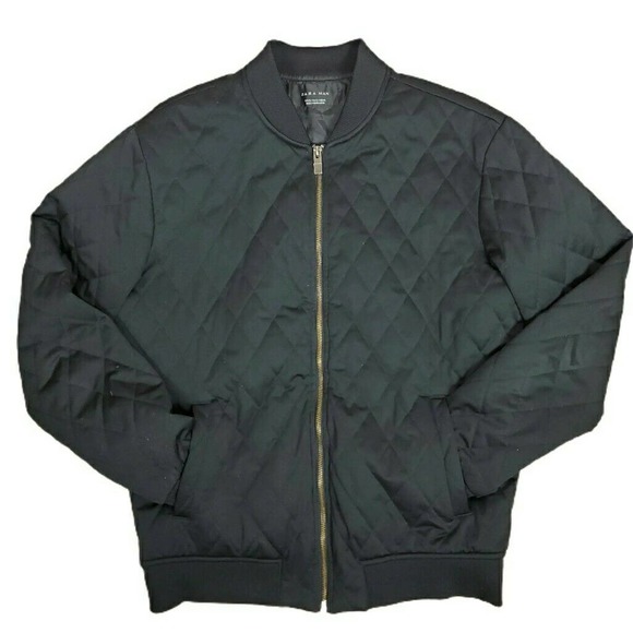 Zara Other - Zara Man Black Diamond Quilted Bomber Jacket  XL
